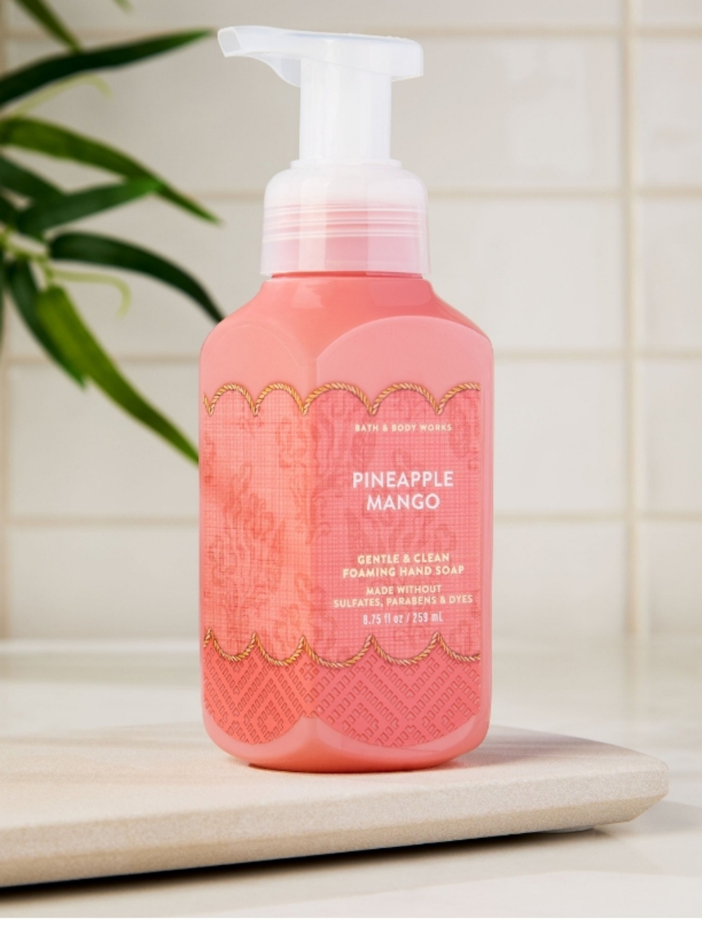 Bath & Body Works Pineapple Mango Gentle Foaming Hand Soap - Coral Pink